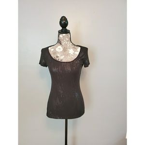 Black scoop neck sequin t shirt